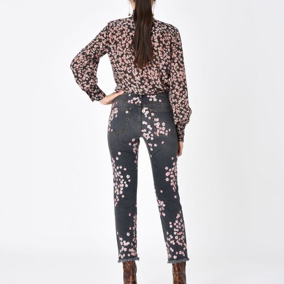 NWT! Runway Collectors! ISABEL MARANT ‘Holan’ Cherry Blossom Embroidered Jeans - Picture 3 of 16